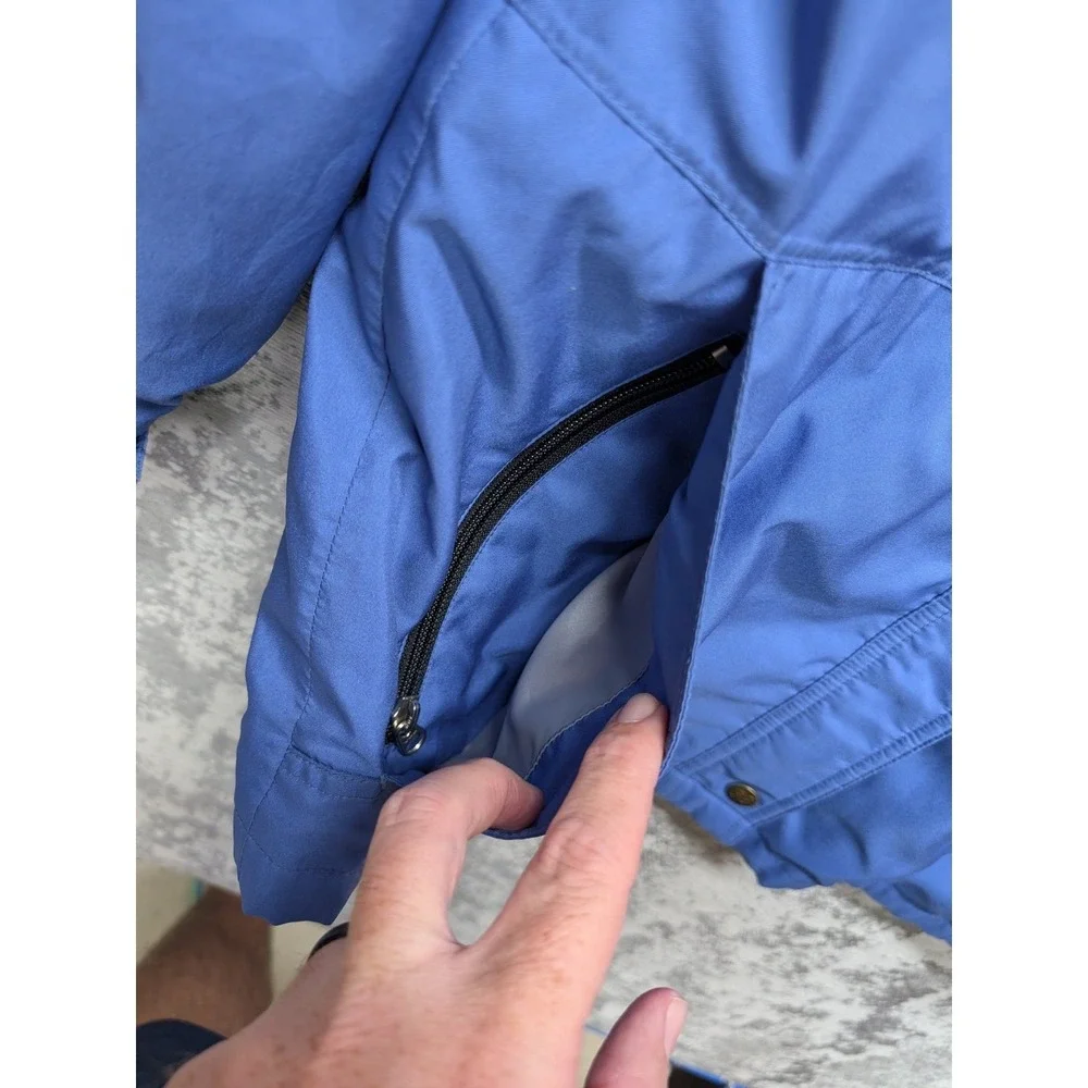 VTG Eddie Bauer Gore Tex Mens Blue Hooded Jacket Waterproof Breathable Chest 42